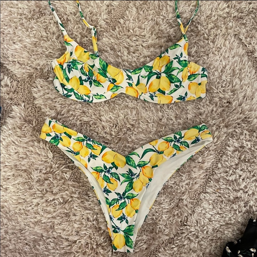 WeWoreWhat Lemon Print Bikini